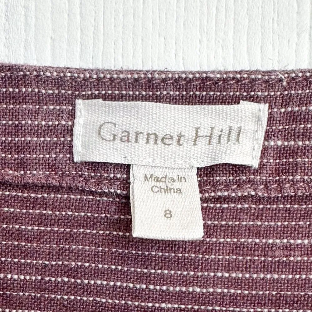 Garnet Hill 100% Linen Size 8 Dropwaist Striped Dress - Image 5