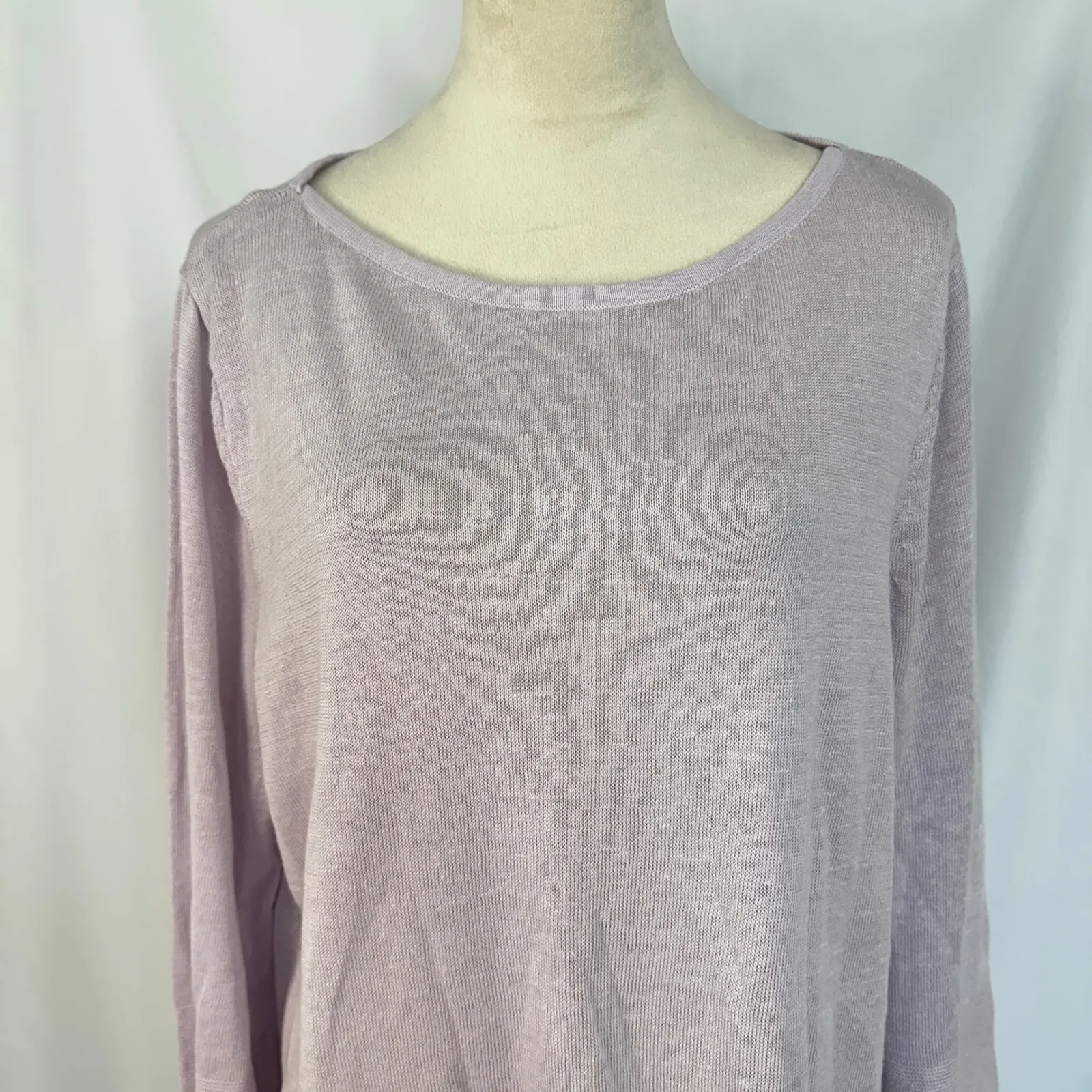 J. Jill Linen‎ Blend Knit Top Lightweight Casual Purple Tunic Womens XL - Image 2