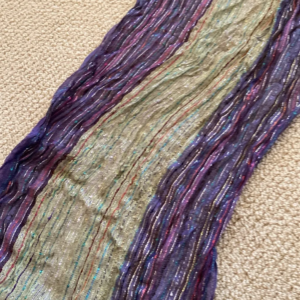 NEW Glitter Shiny Tassel Scarf Purple Green 100% Cotton Ultra Soft Boho NWOT - Image 6