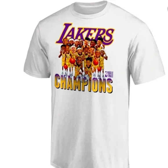 Fanatics Lakes Tee White Cotton Shirt Unisex NBA Champion 2020 basketball Sz XL - Image 5