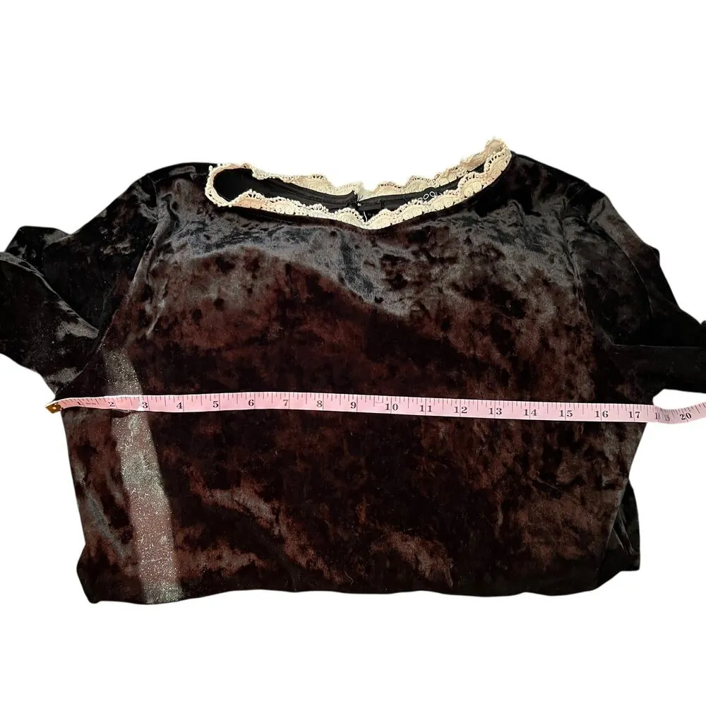 Roolee Babydoll Dress Juniors M Velvet Y2K Vamp Fairygoth Witchy Wednesday Event - Image 11