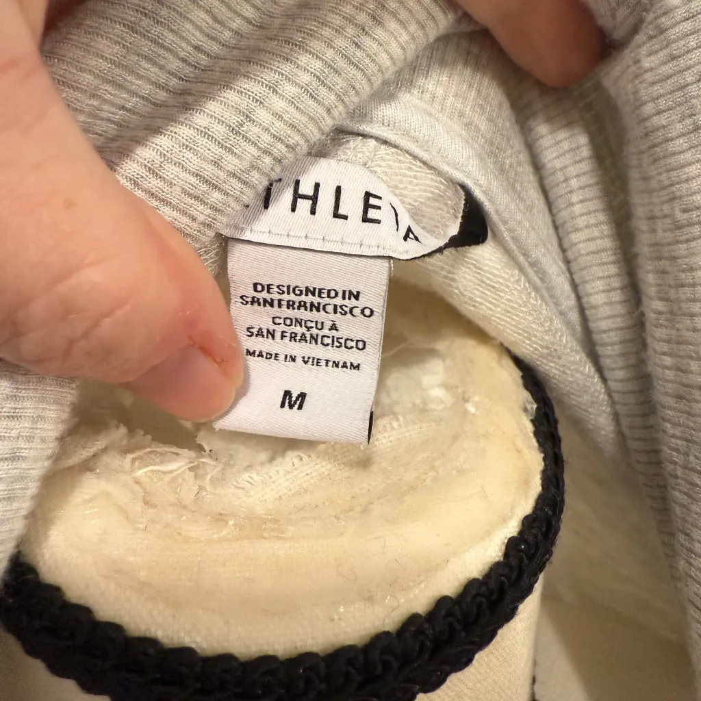 Athleta Light Gray Open Front Cardigan size medium - Image 3