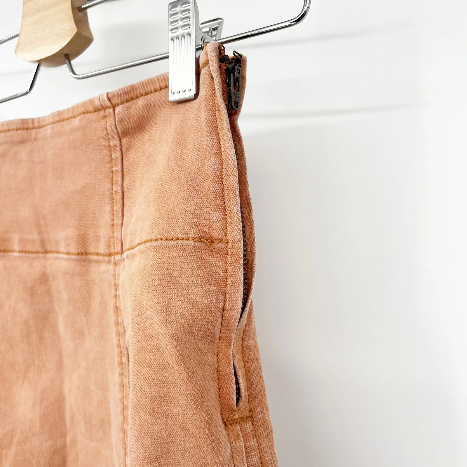 Free People Womens Femme Fatale Pull On Stretch Mini Skirt Size 2 Dusty Coral‎ - Image 6