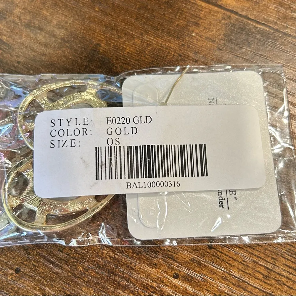 NWT Bansri Gold Clear Crystal Teardrop Statement Dangle Earrings - Image 6