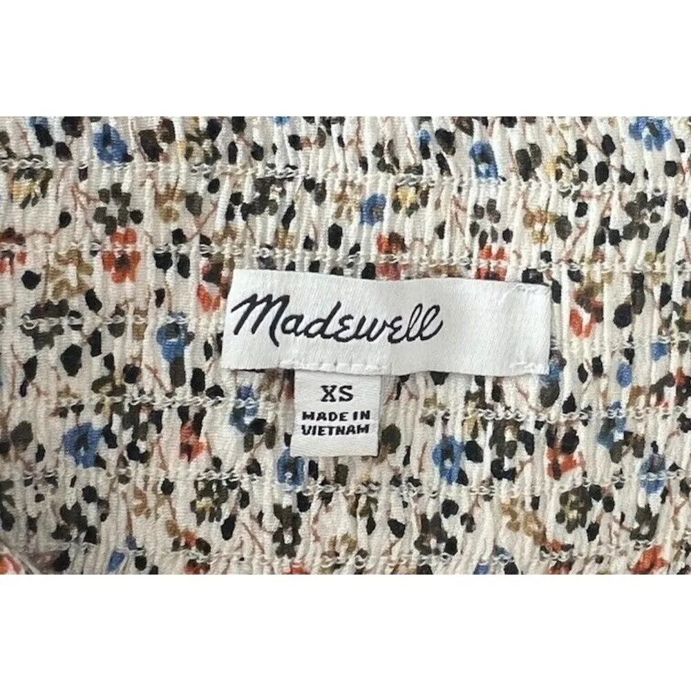 Madewell Tie Waist Mini Skirt XS Ditsy Wild Flower Field Prairie Cottage Art - Image 9