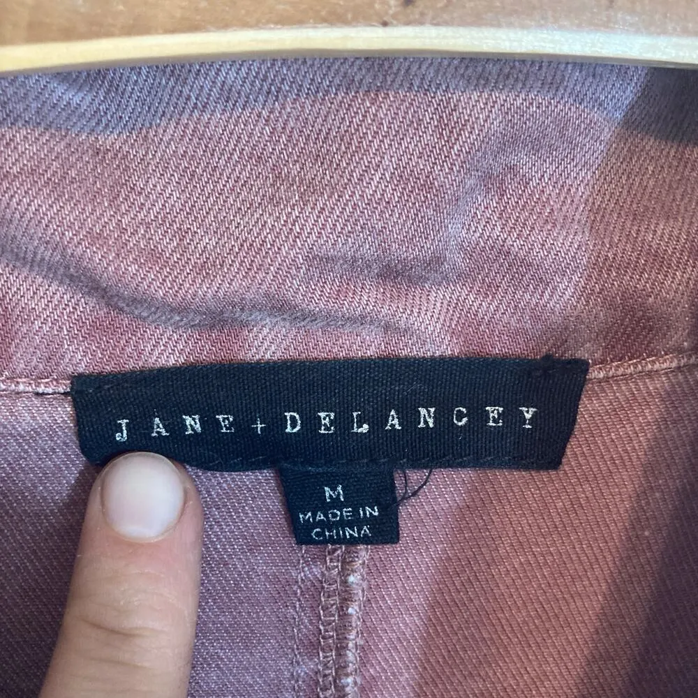 Jane and Delancey Lyocell Dusty Rose Double Chest Pockets Full Zip Bomber Jacket - Image 6