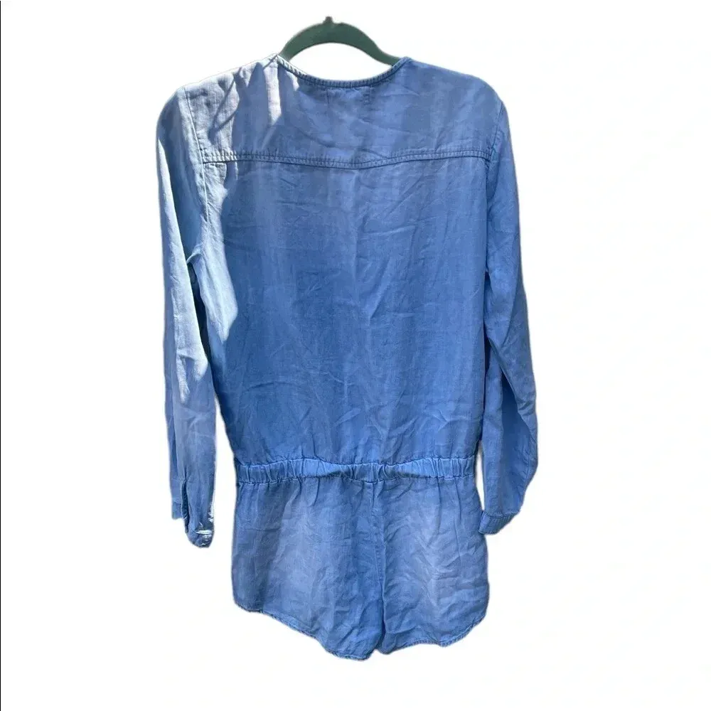 CLOTH & STONE LONG SLEEVE CHAMBRAY ROMPER - Image 4