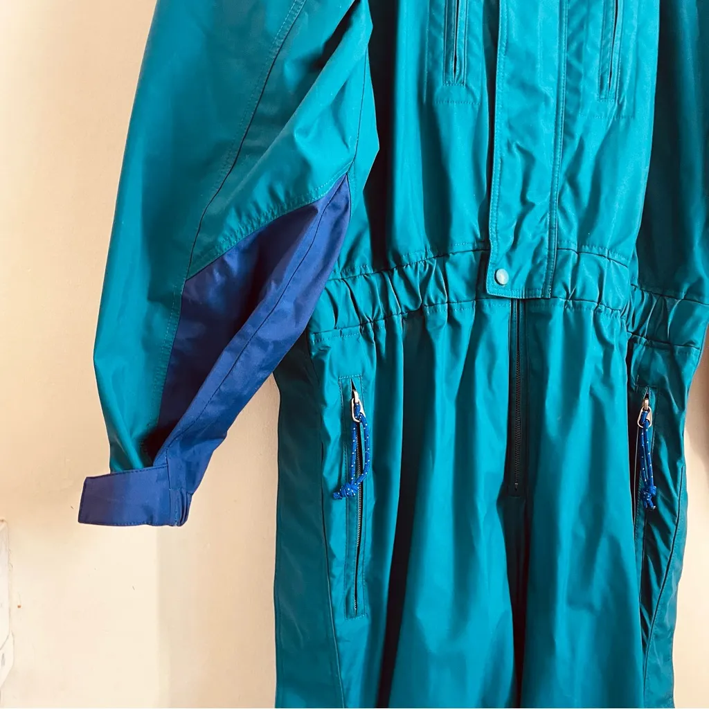 Patagonia Vintage One-Piece Ski Snowsuit Teal Women’s 10 Retro Colorblock - Image 5