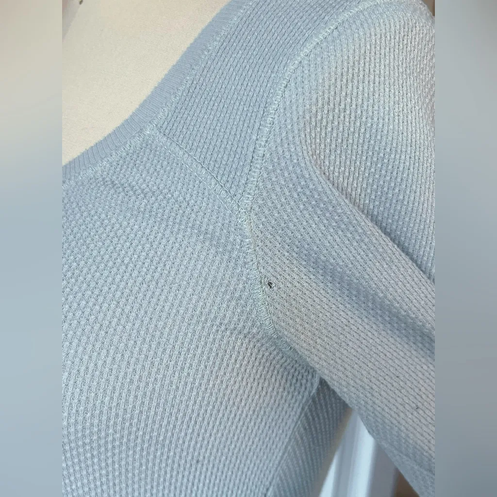 Free People Lovely Lady Lace Cuff Embroidered Thermal Long Sleeve Top in Sage - Image 6