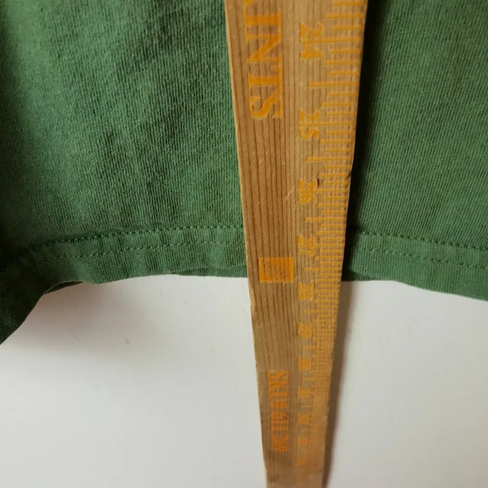 00s Vintage Dont Let Cancer Steal 2nd Base T Shirt The Pink Month Green XL Solid - Image 8