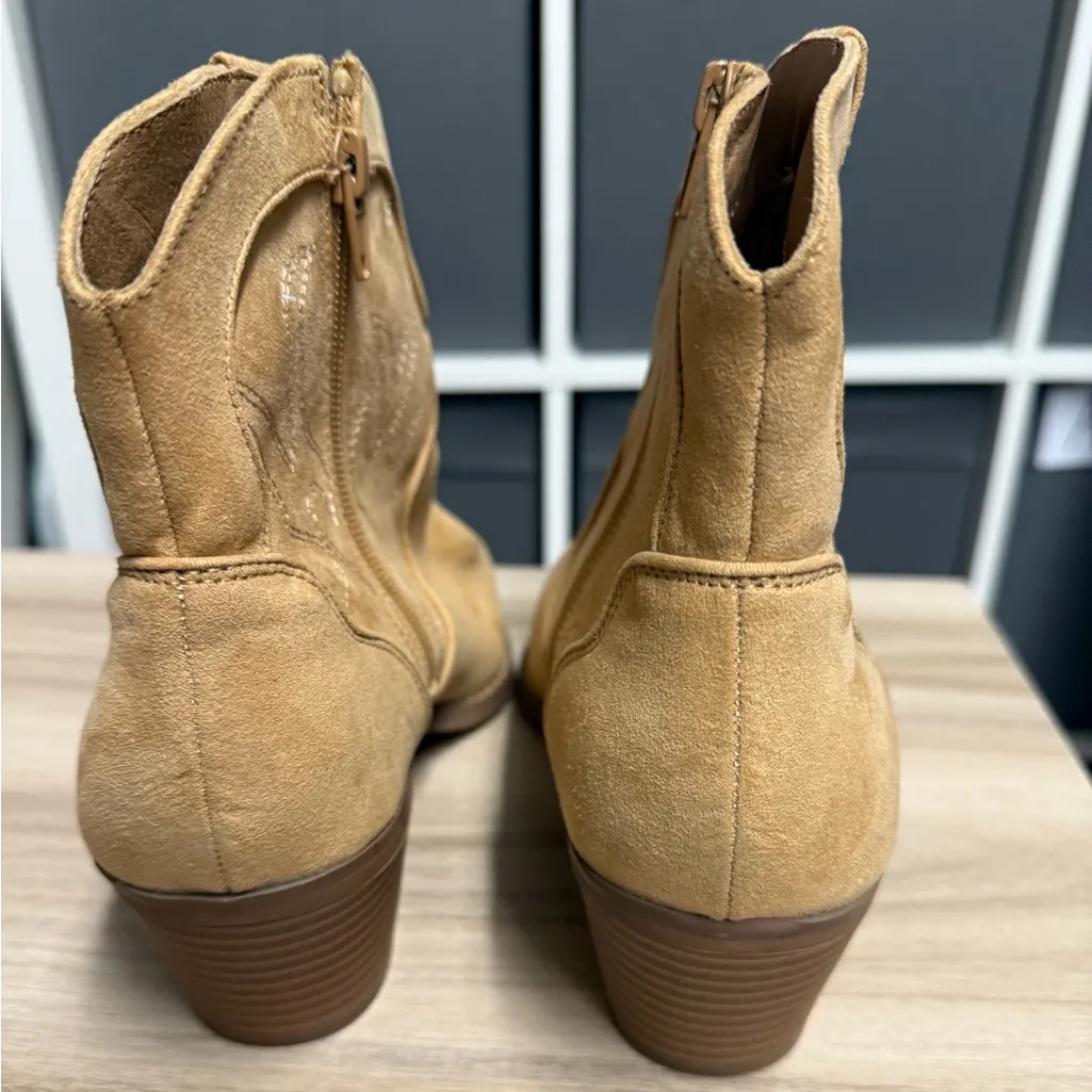 Lane Bryant Tan Suede Ankle Chelsea Boots - Image 8