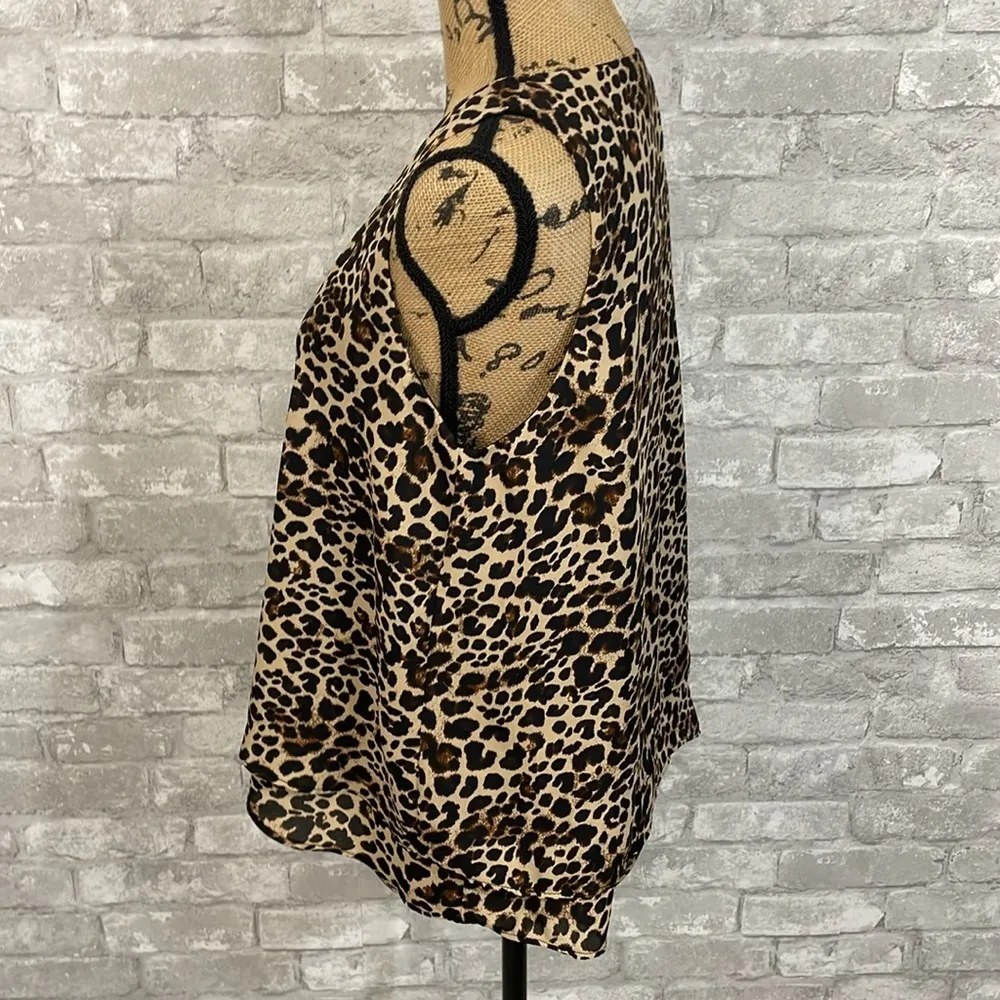 Zara Leopard Print Blouse Tank Top - Image 3