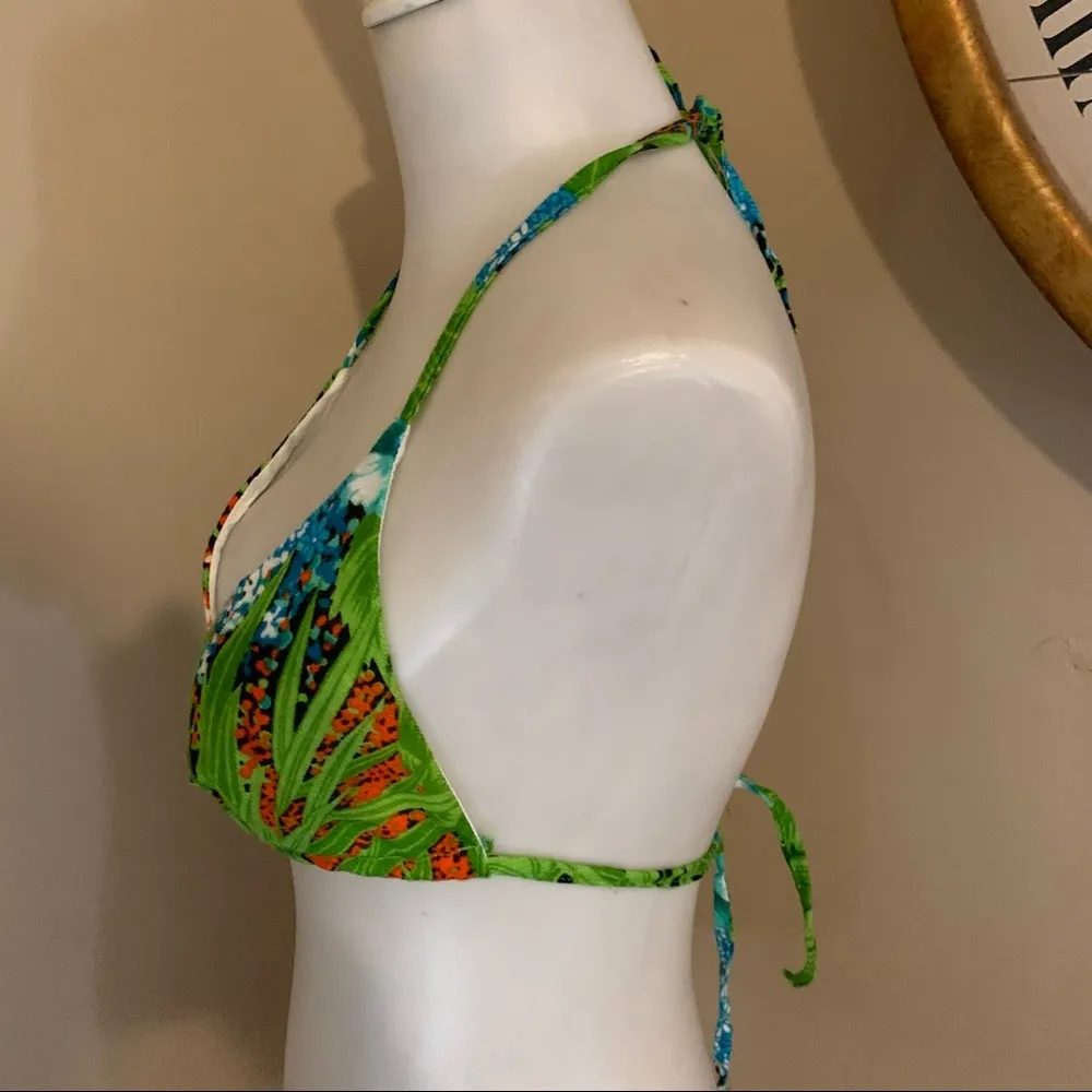 1960's Waltah Clarke's Size S small Triangle Bikini Crop Halter Top Hawaiian - Image 7