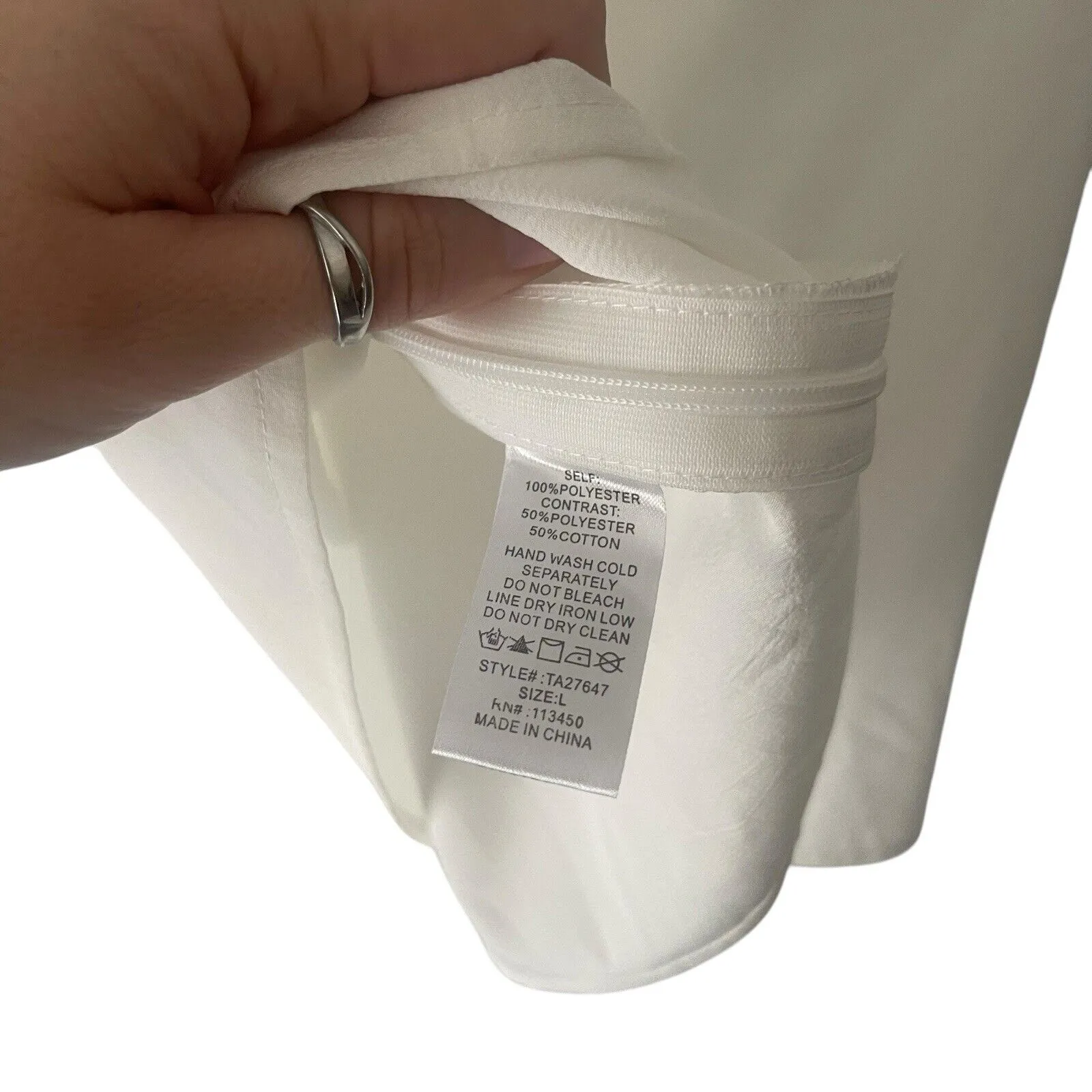 Lulumari Women's Size Large White Floral Formal Party Lace Detail Blouse‎ - Image 8