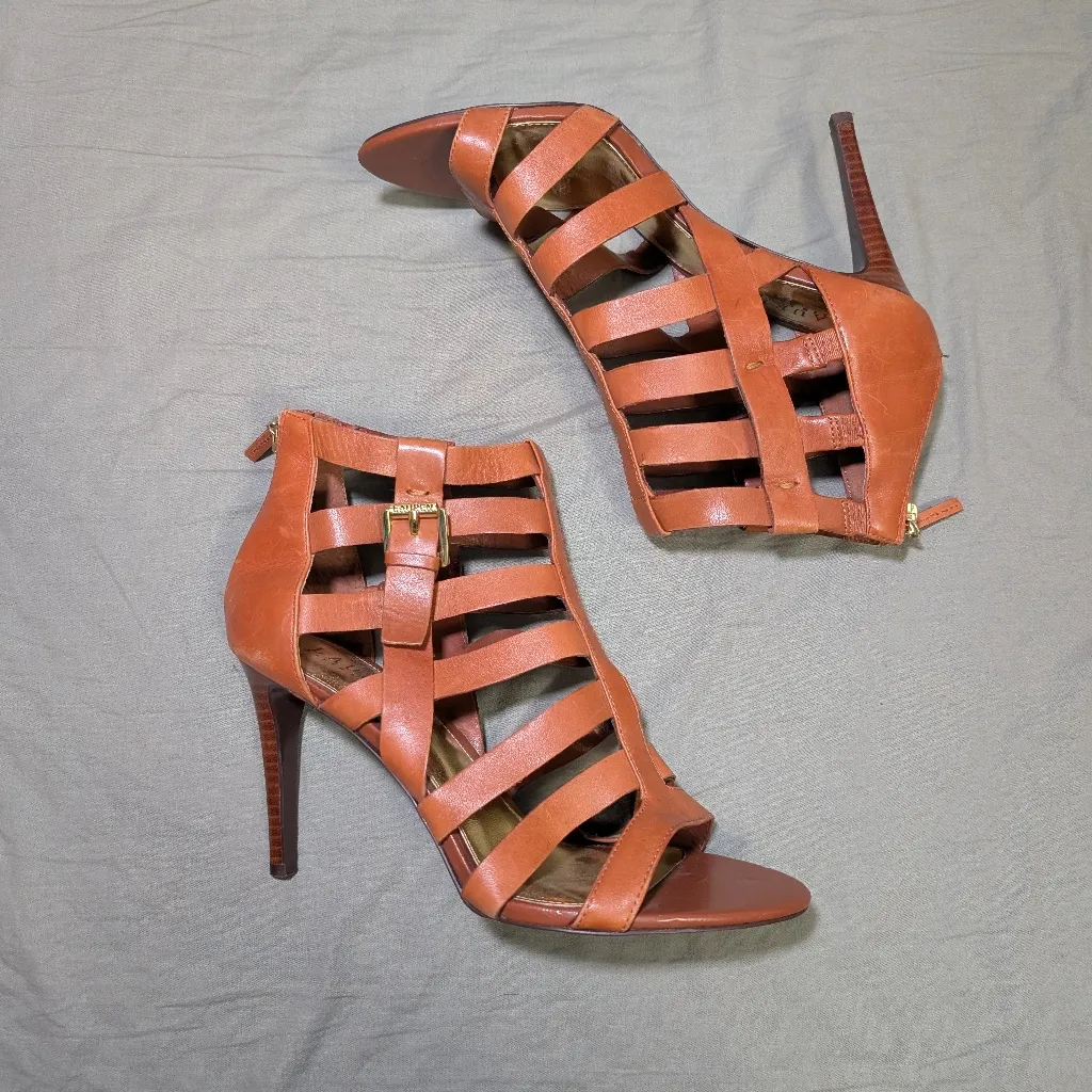 Ralph Lauren Mya Caged Heels W8 Brown - Image 2