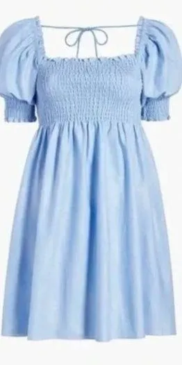 NWT Hill House Home The Athena Nap Dress in light blue glitter check Size XS - Image 2