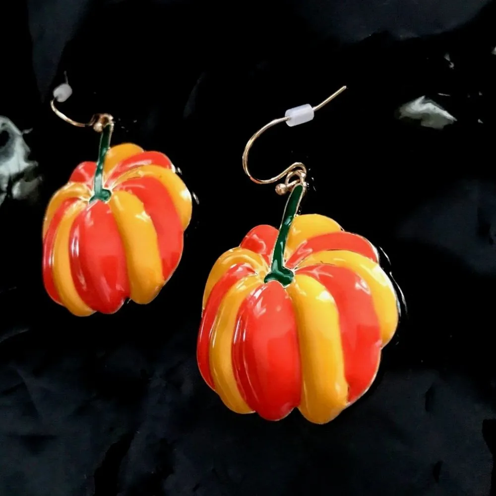 Pumpkin Earrings Dangle Hooks Thanksgiving New Fall Jewelry Festival Har… - Image 4