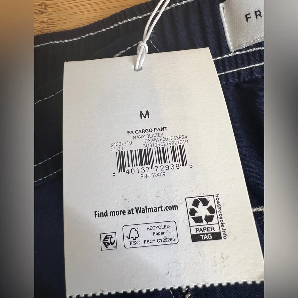 Free Assembly NAVY BLAZER Women's 100% Cotton Cargo Pants,Pockets,Casual|Size:M White Size M - Image 14