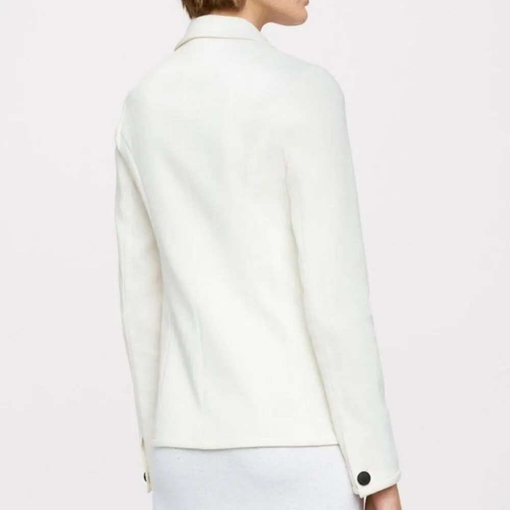 Rag & Bone Redgrave Textured Three Button Collared Blazer Jacket Vanilla Size 4 - Image 3