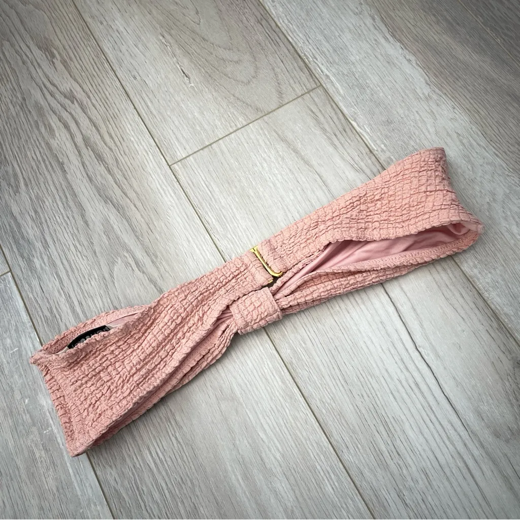 House of CB Bikini Top badeau strapless textured womens Pink (medium) swim beach - Image 2