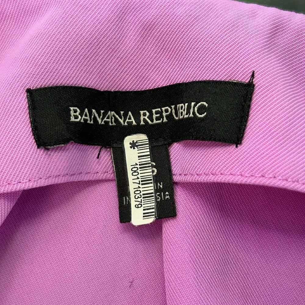 Banana‎ Republic Purple Cap Sleeve Top Pleated Neck Size XS - Image 5
