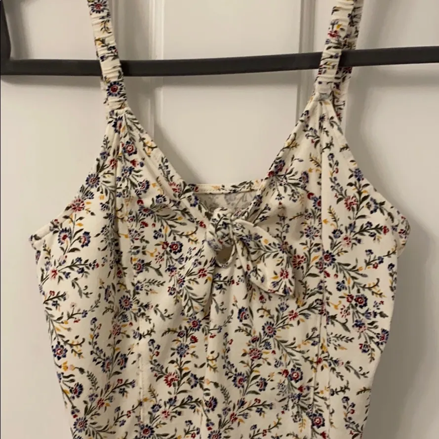Floral tie front tank top - Image 3