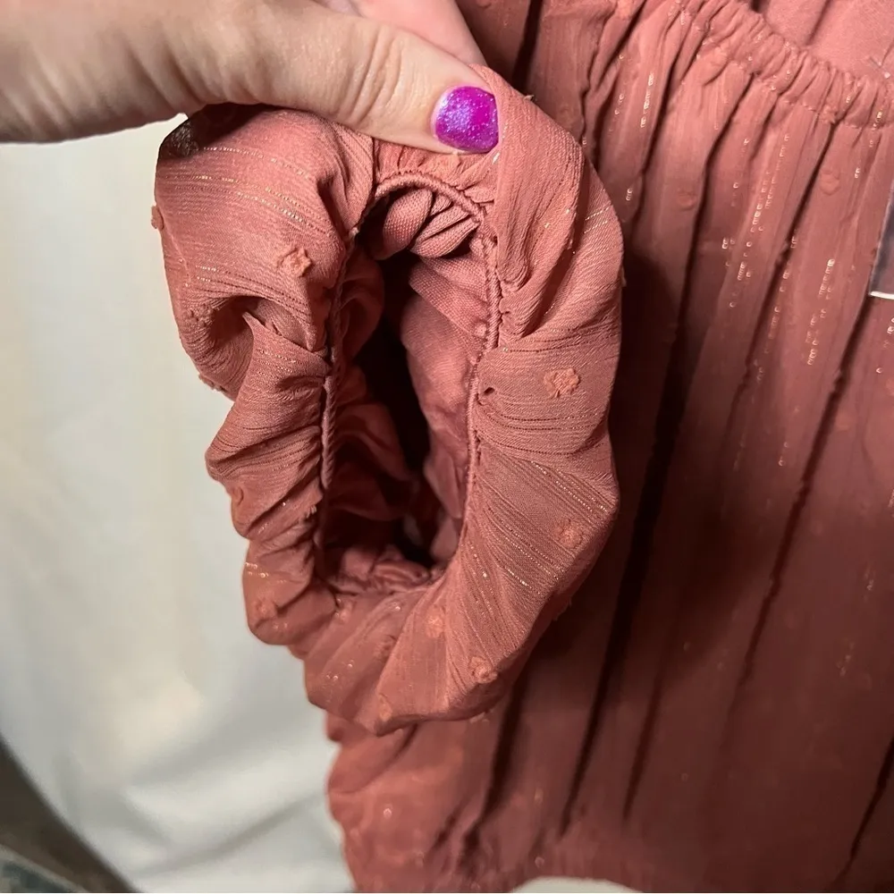 By The River Blush Pink Puff Sleeve Blouse Large - Image 7