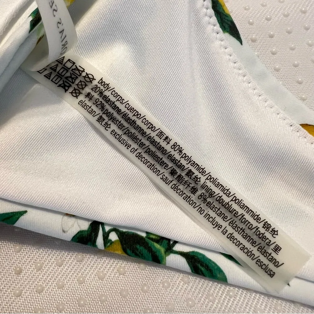 Victoria’s Secret Tahiti Lemon Print Bandeau Swimsuit Bikini Top Size XL - Image 7