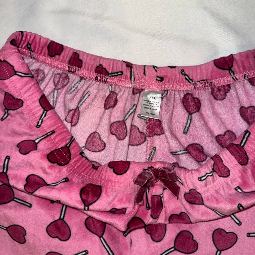 Valentine’s Day Pink and Cherry Print Pajama Shorts Bundle Size 2X - Image 4