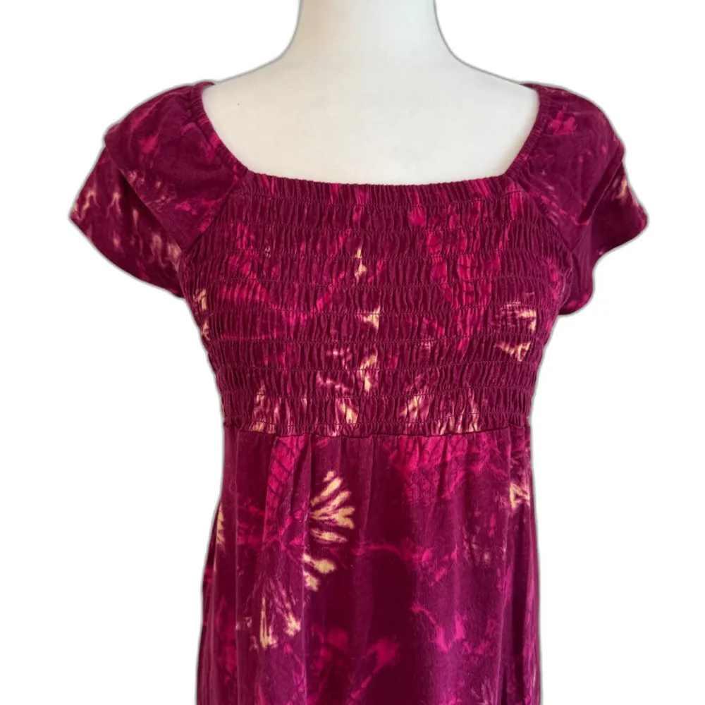 Tommy Hilfiger | Magenta Cap Sleeve Scrunch Front Midi Dress Size Small - Image 2