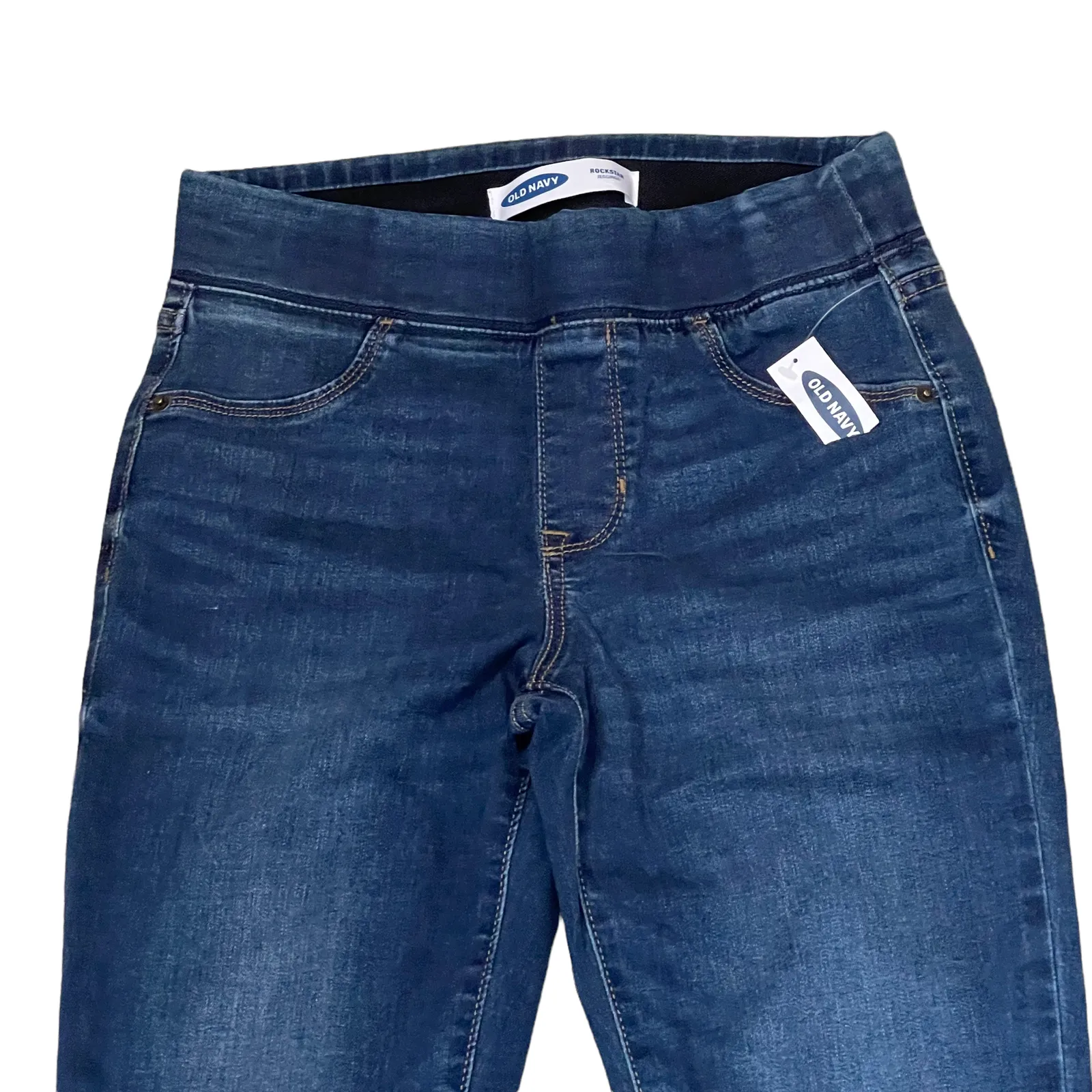 Old Navy Womens Rockstar‎ Jeggings Size 0 Blue Denim Distressed Stretch 26X29 - Image 2