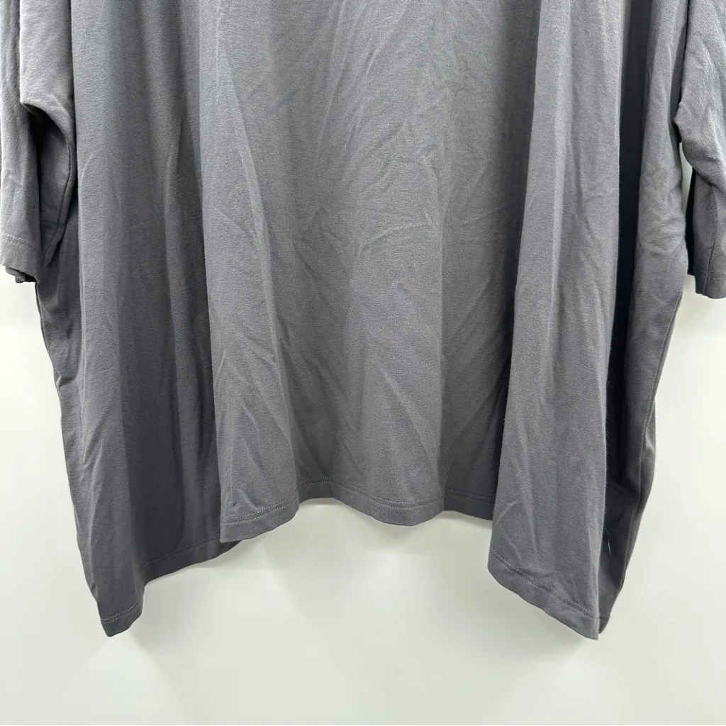 Eileen Fisher Gray Half Sleeve Oversized‎ Sharkbite Hem Pullover Top Sz S - Image 3