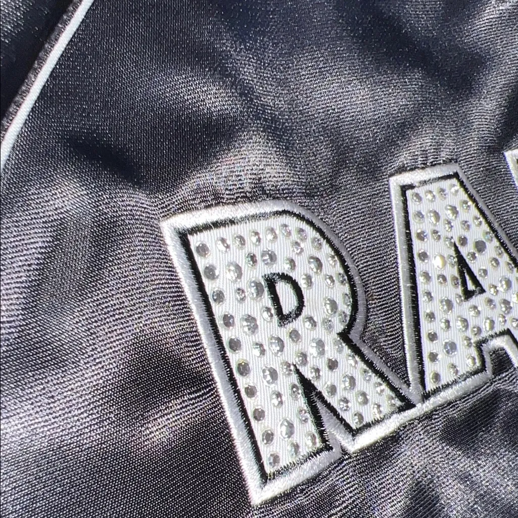 Vintage Official‎ NFL RAIDERS
RHINESTONE LETTERS SATIN JACKET
SUPER RARE Size XL - Image 12
