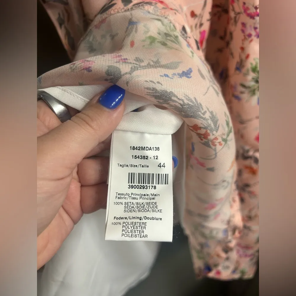 MSGM Floral Silk Mini Dress Pink Size 14 - Image 9