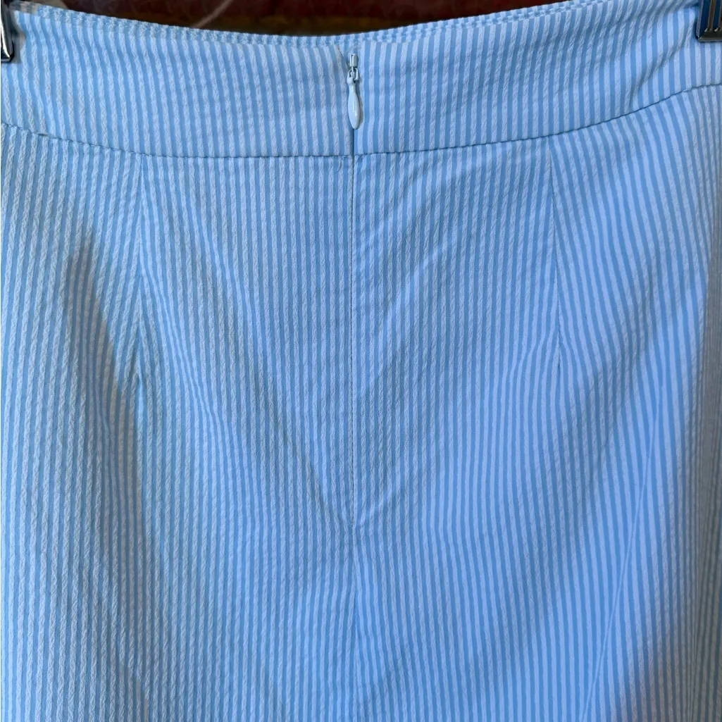 Southern Tide Margaret Seersucker Tiered Ruffle Faux Wrap Mini Skirt Sz 6 💚🍄 - Image 7