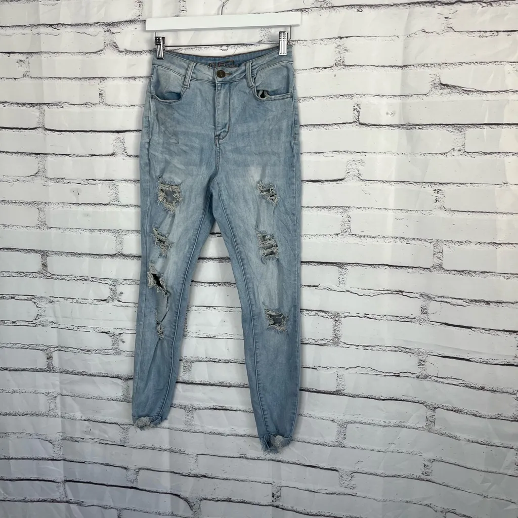 Rue21 High Rise Ankle Jegging Light Wash Distressed Denim Women’s Size 6 Jeans - Image 8
