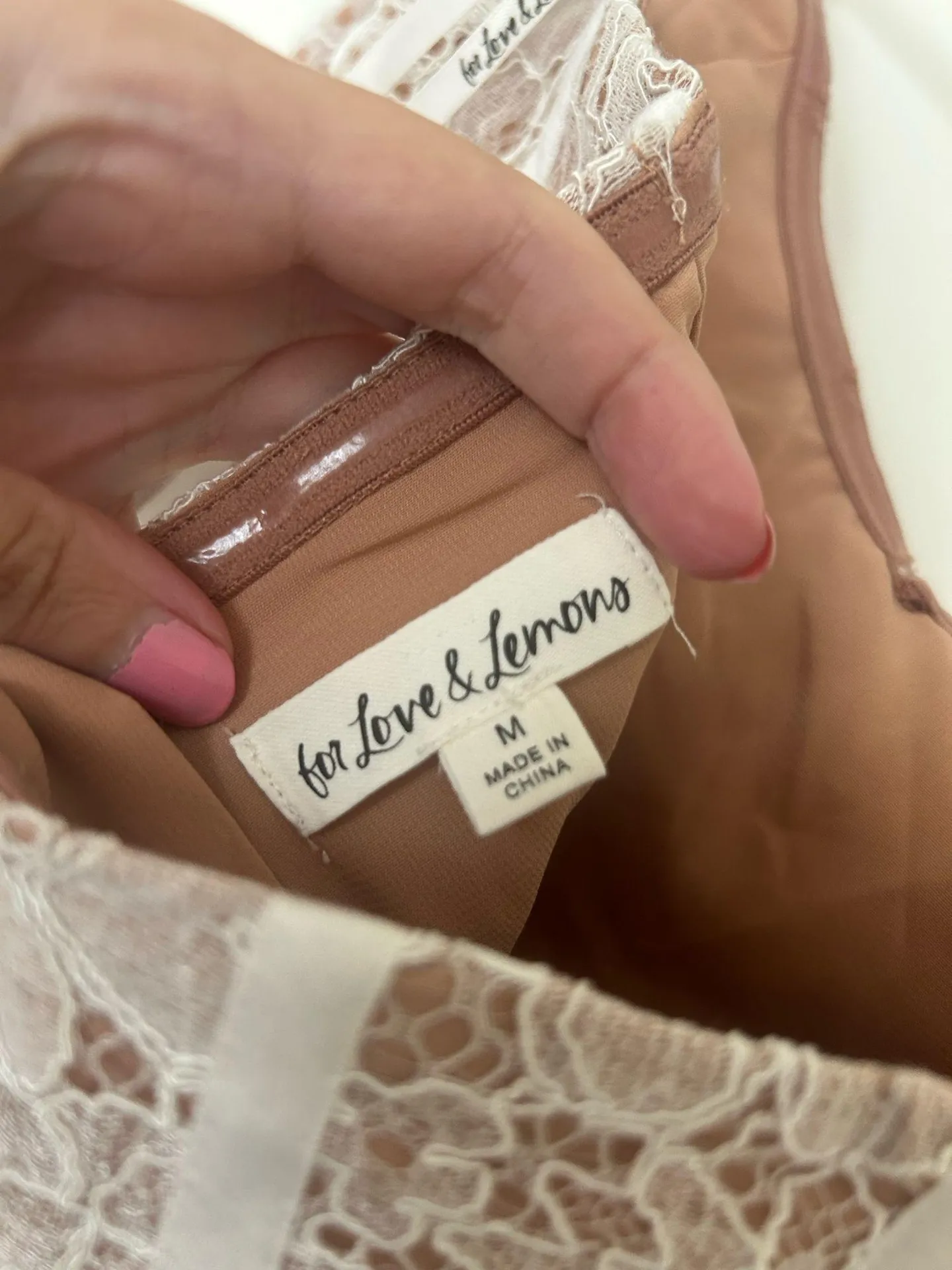 For Love & Lemons Lace Mini Dress White - Image 5