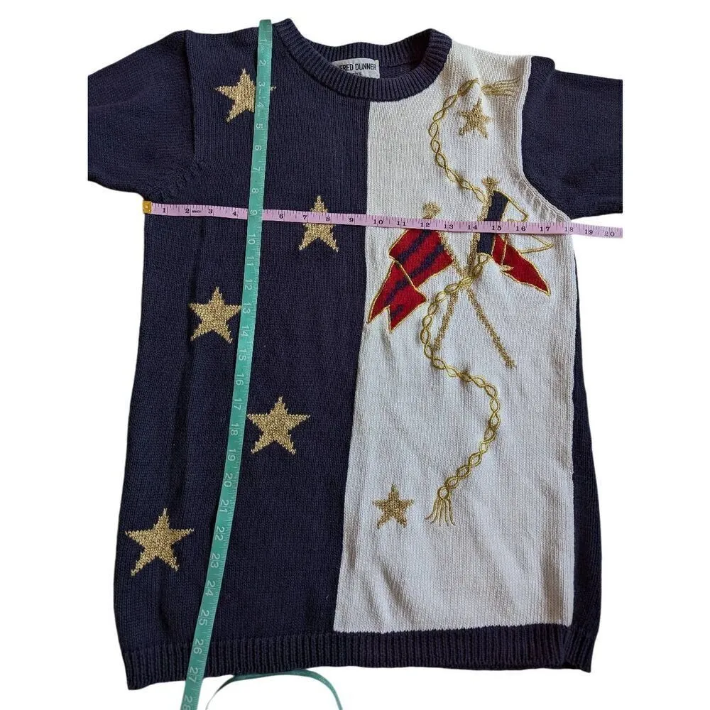 Alfred Dunner vintage knit stars sweater Petite Small - Image 3