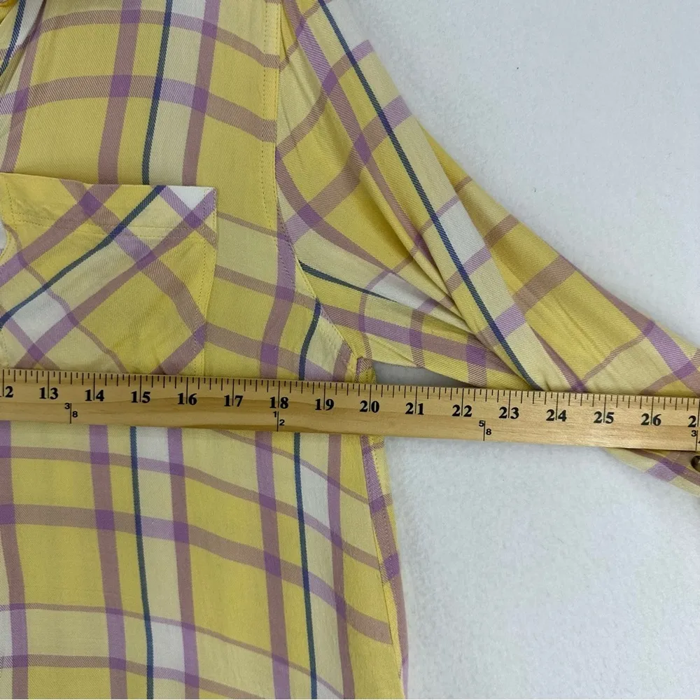 C&C California Button Down Long Sleeve Flannel Womans Medium Yellow - Image 6