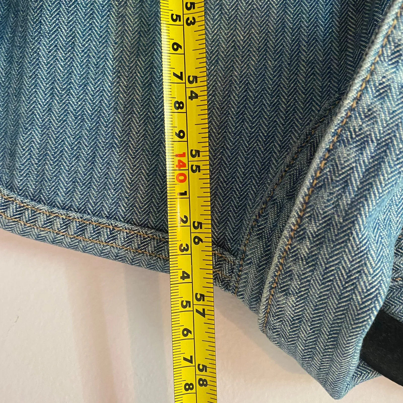 Ariat Blue Jean Long Sleeve Coveralls Button Down Jumpsuit Herringbone Medium - Image 12