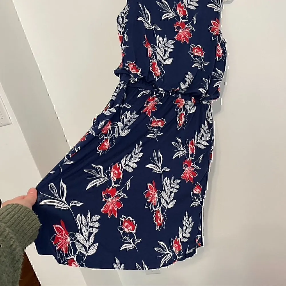 NEW NWT APT. 9 Navy Red White Floral Sleeveless Tank Dress PETITE Medium / PM MP - Image 9