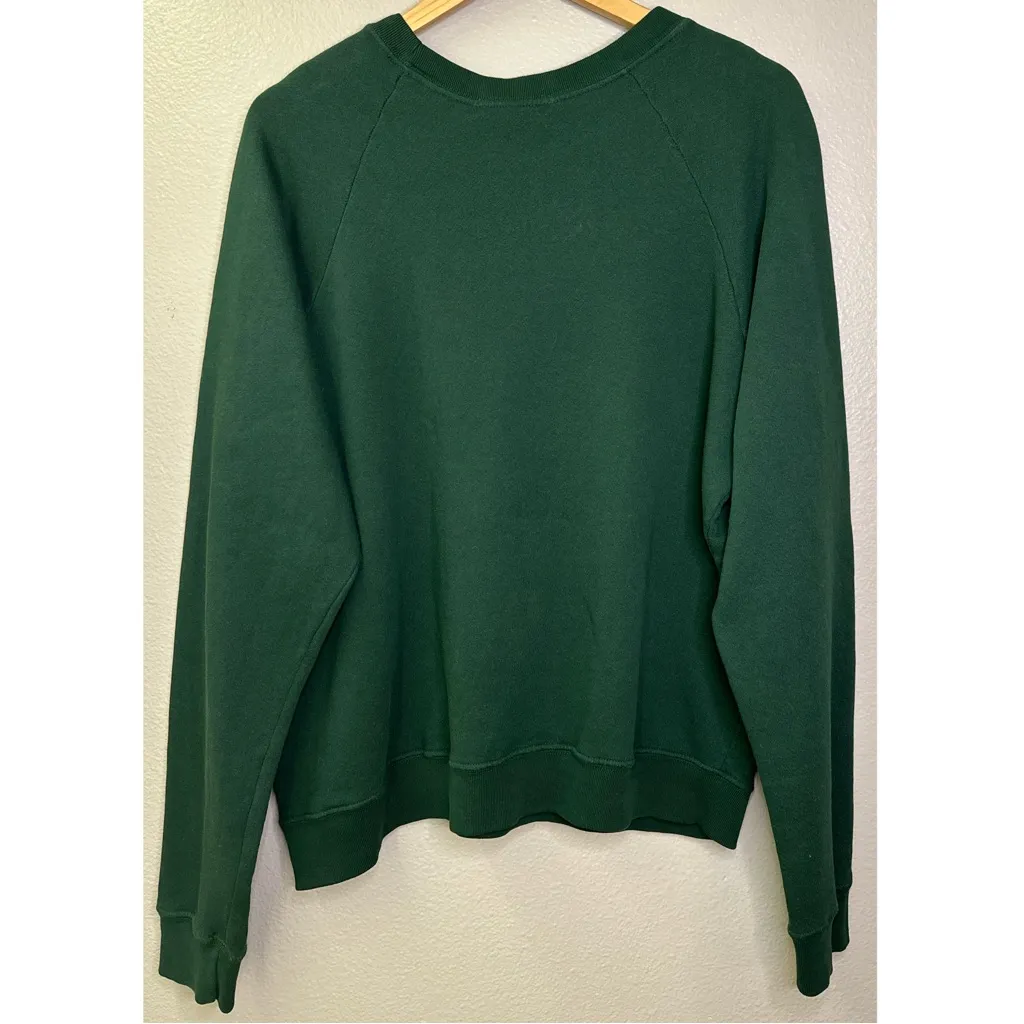 NWT Daydreamer Rolling Stones 1981 US Tour Raglan Hunter Green Crew Sweatshirt - Image 4