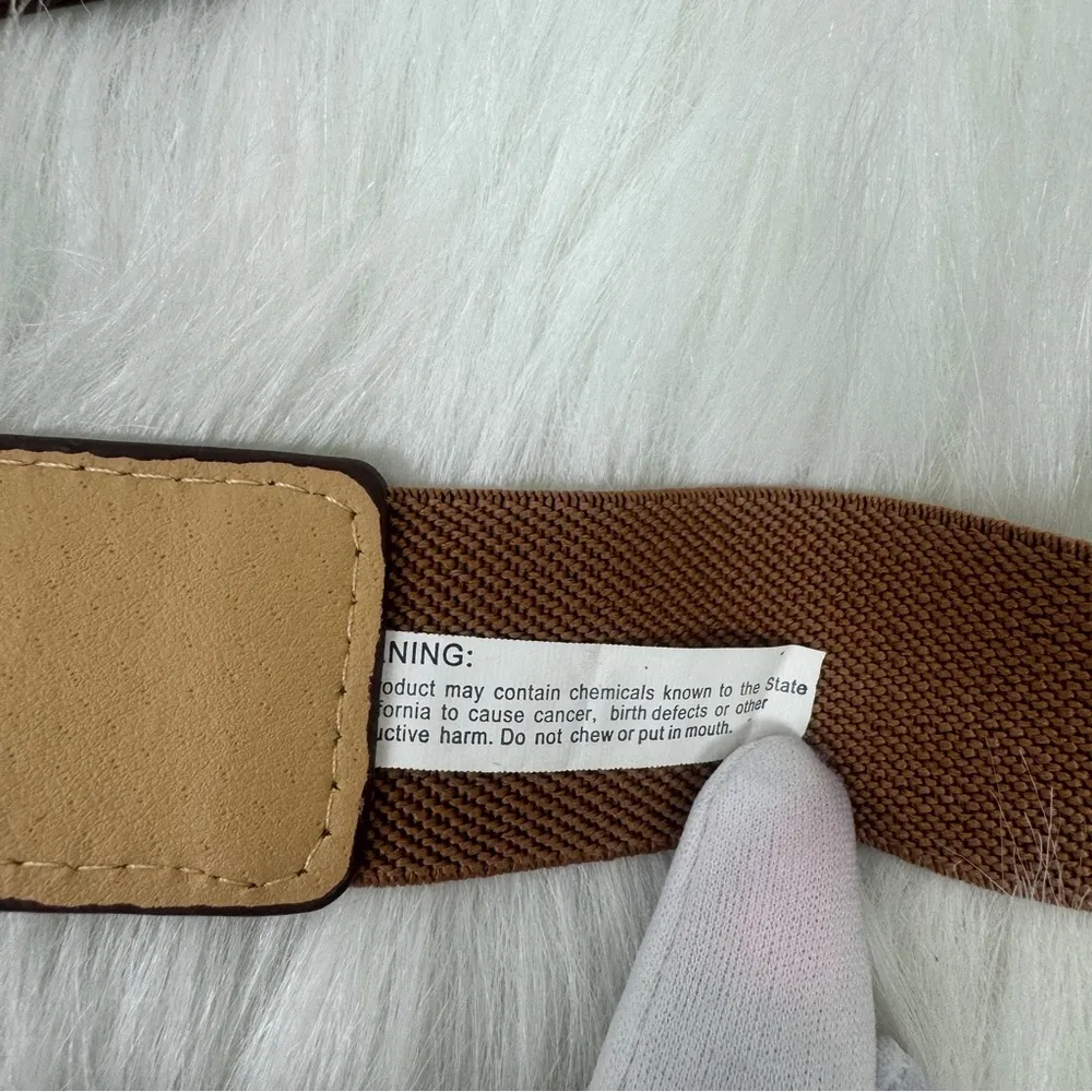 Animal Print Accent Elastic Belt Brown - Image 4