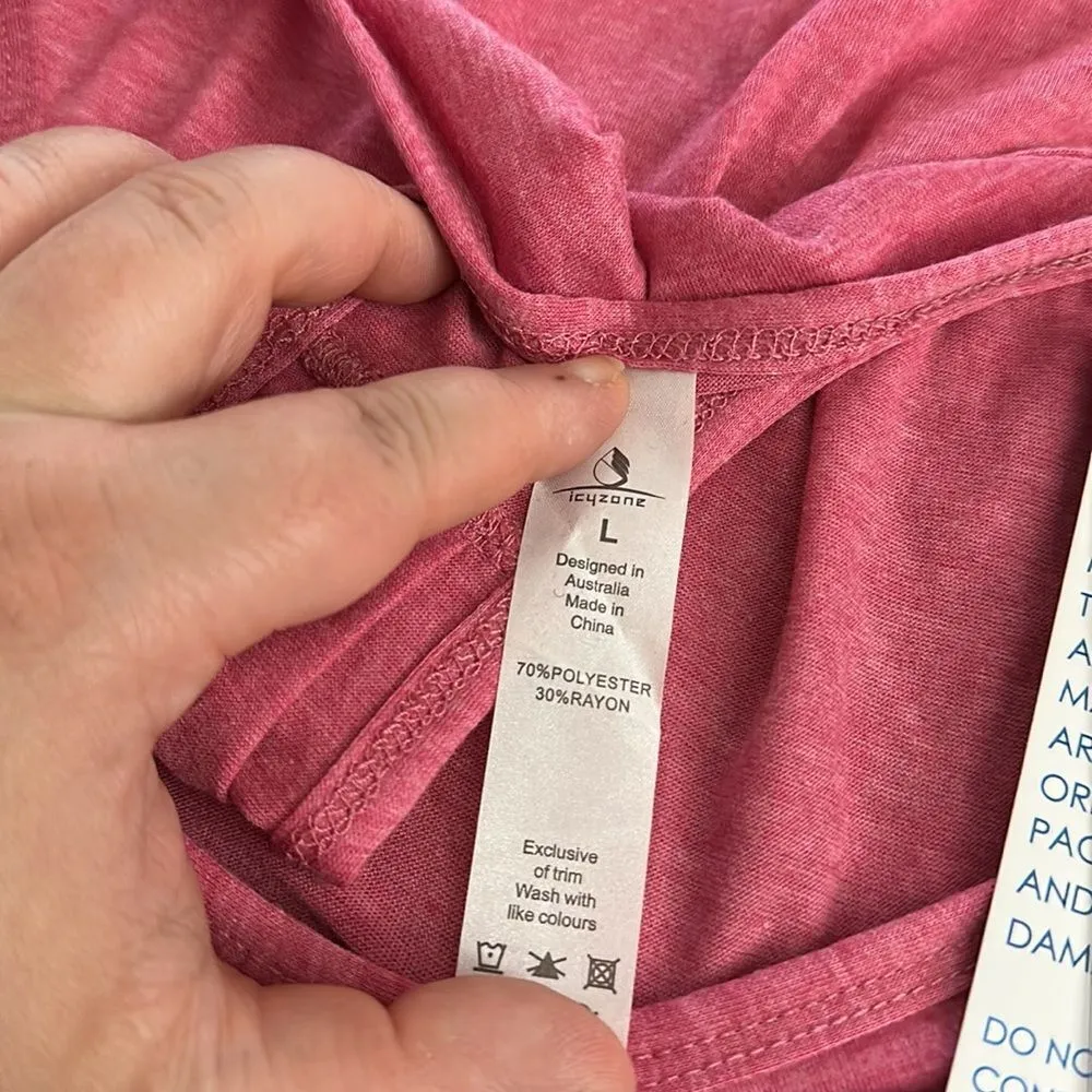 Icyzone- Workout Athletic Racerback pink Tank Top NWT ,L - Image 8