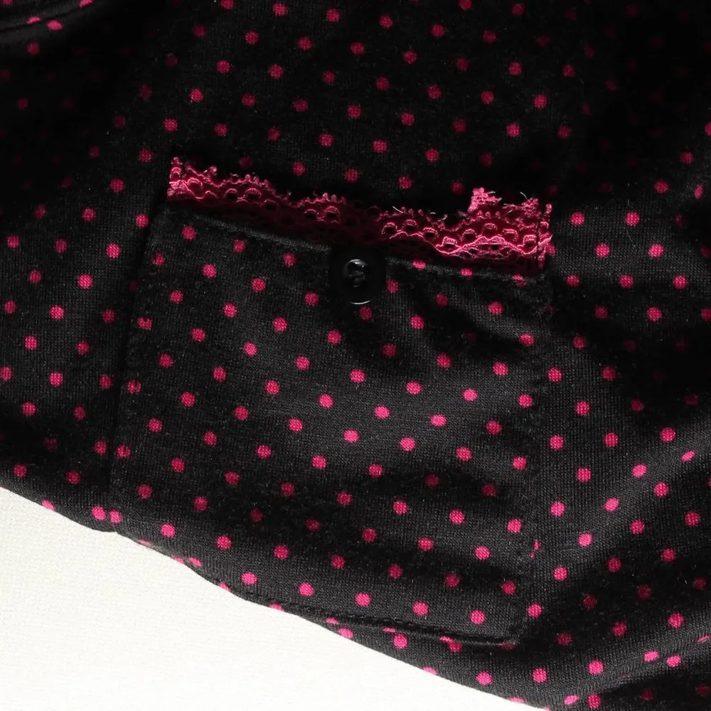 Black and Hot Pink Classic T Shirt Lounge Night Dress Night Gown Size L - Image 6