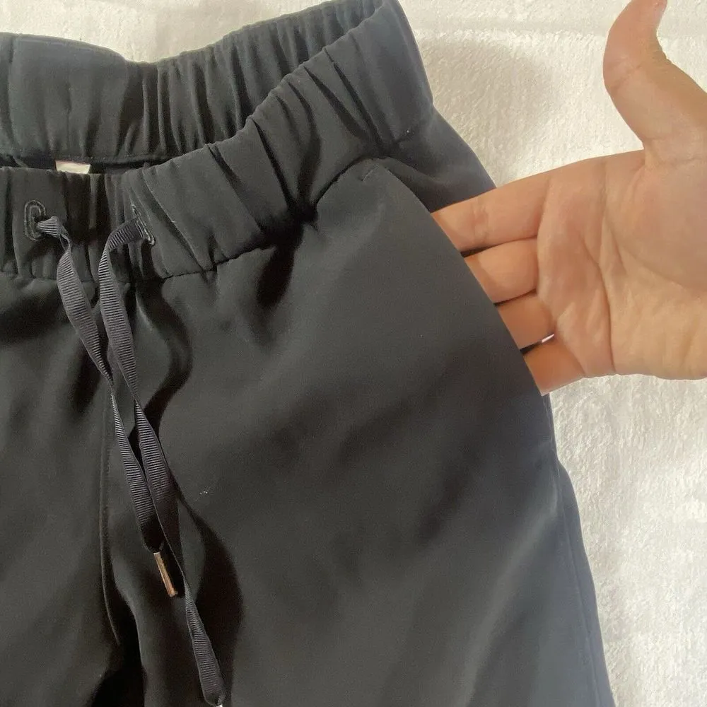Lululemon Women's Black Drawstring Straight Leg Activewear Ankle Pants Size M - Image 7