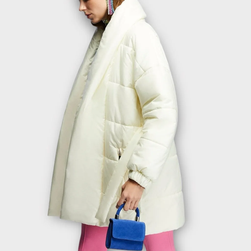 Nocturne Belted Oversized Puffer Jacket – Size 34 (NWT) White - Image 2