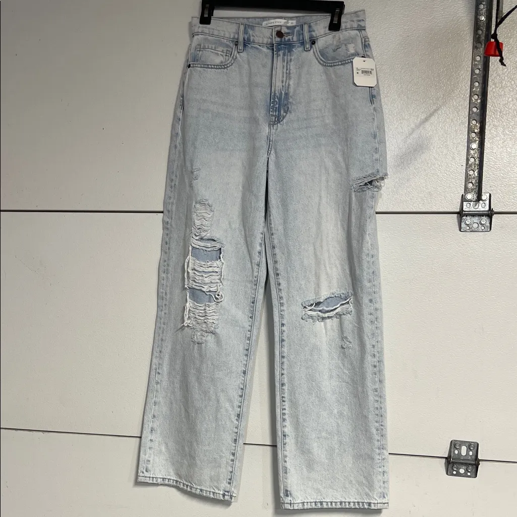 ALTARD STATE WOMENS DISTRESSED STRAIGHT LEG JEAN NEW WITH TAGS 27 - Image 2