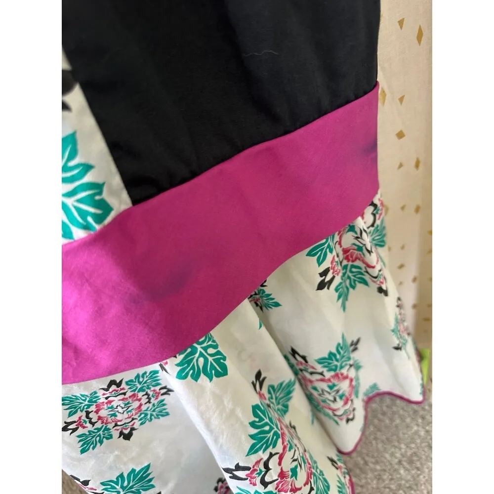 Vintage Hawaiian Puff Sleeves Quilt Pattern Mix Media Mu'umu'u Midi Dress 1X - Image 7