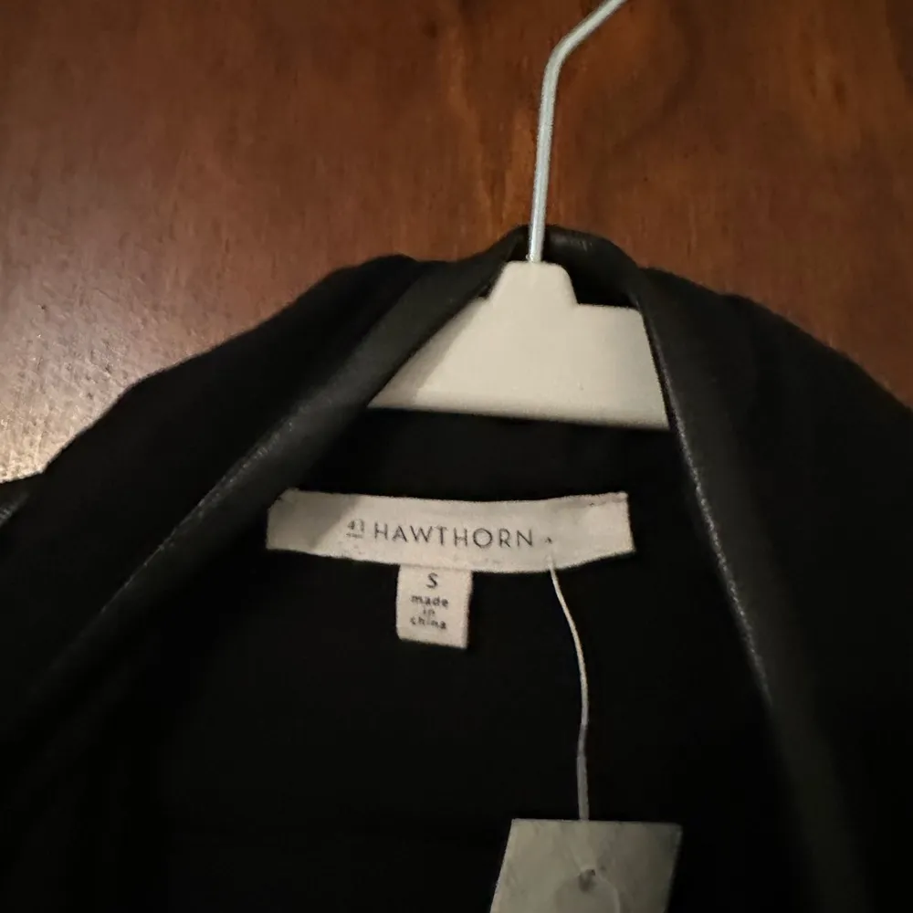 STITCH FIX 41 Hawthorn Sherwood Faux Leather Detailed Draped Open Cardigan NWT - Image 5